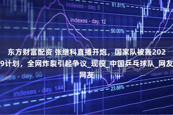 东方财富配资 张继科直播开炮，国家队被轰2029计划，全网炸裂引起争议_现役_中国乒乓球队_网友